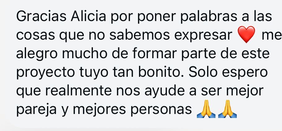 Captura de WhatsApp con el mensaje de agradecimiento número 4 sobre el directo anterior de Alicia